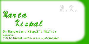 marta kispal business card